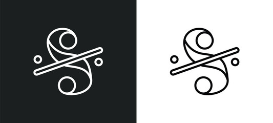 Fototapete - segno line icon in white and black colors. segno flat vector icon from segno collection for web, mobile apps and ui.