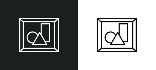 Poster - modern art line icon in white and black colors. modern art flat vector icon from modern art collection for web, mobile apps and ui.