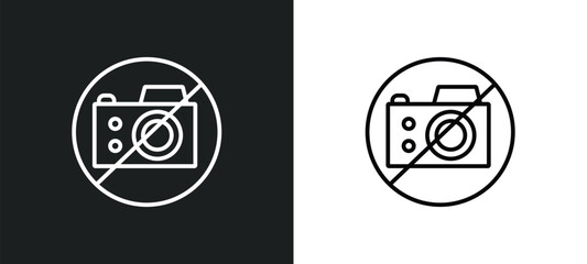 Poster - no photo line icon in white and black colors. no photo flat vector icon from no photo collection for web, mobile apps and ui.