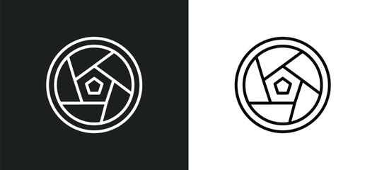 Poster - diaphragm line icon in white and black colors. diaphragm flat vector icon from diaphragm collection 