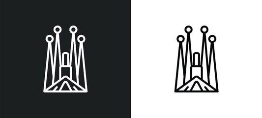 Poster - line icon in white and black colors. flat vector icon from collection for web, mobile apps and
