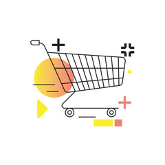 Poster - Isolated modern web shopping cart icon Vector