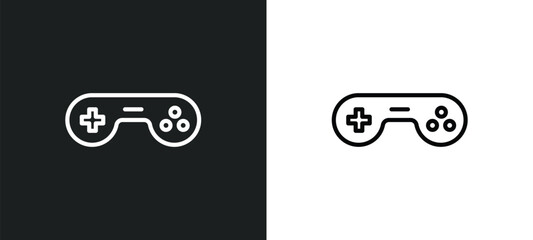 Poster - line icon in white and black colors. flat vector icon from collection for web, mobile apps and