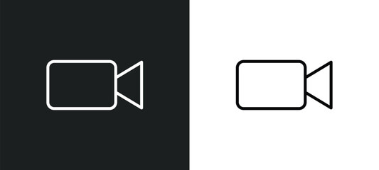 Poster - line icon in white and black colors. flat vector icon from collection for web, mobile apps and