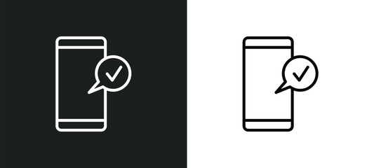 Poster - line icon in white and black colors. flat vector icon from collection for web, mobile apps and
