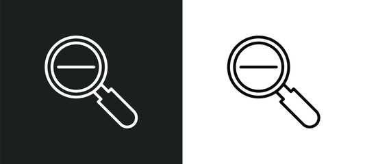 Poster - diminish line icon in white and black colors. diminish flat vector icon from diminish collection for
