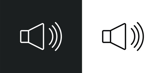 Poster - line icon in white and black colors. flat vector icon from collection for web, mobile apps and
