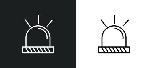 Poster - car beacon on line icon in white and black colors. car beacon on flat vector icon from car beacon on collection for web, mobile apps and ui.