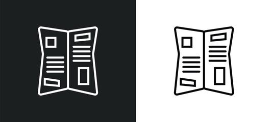 Poster - gazette line icon in white and black colors. gazette flat vector icon from gazette collection for we