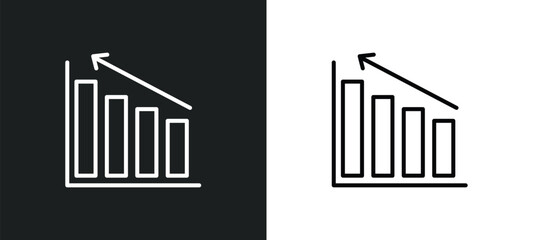 Wall Mural - diagrams line icon in white and black colors. diagrams flat vector icon from diagrams collection for web, mobile apps and ui.