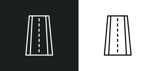 Poster - street line icon in white and black colors. street flat vector icon from street collection for web, mobile apps and ui.