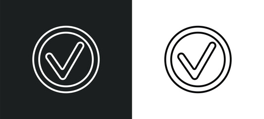 Poster - mark line icon in white and black colors. mark flat vector icon from mark collection for web, mobile apps and ui.