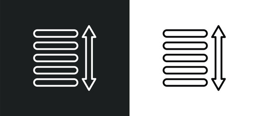 Poster - spacing line icon in white and black colors. spacing flat vector icon from spacing collection for we
