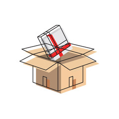 Poster - Isolated colored shopping delivery box icon Vector