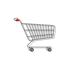 Poster - Isolated colored shopping cart icon Vector