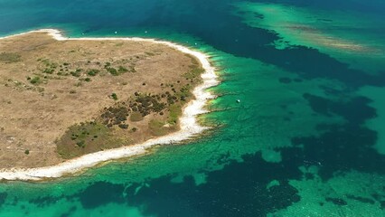 Wall Mural - view from the air on the sea and coast. sea relaxation and travel. vacation near the sea. azure wate