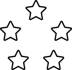 Wall Mural - five stars circle icon vector in line style isolated on white background