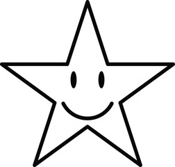Wall Mural - happy star icon vector icon isolated on white background . star with smile face