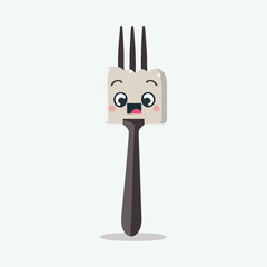 Wall Mural - vector cute fork cartoon style