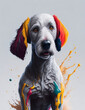 Bedlington Terrier Dog white background Splash Art 2