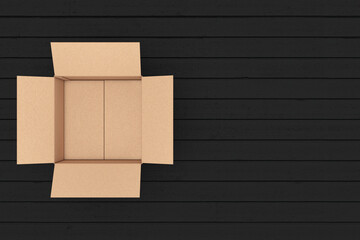 Aufkleber - Empty Opened Cardboard Box Top View. 3d Rendering