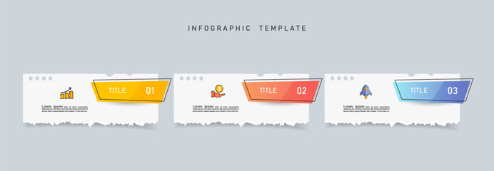 Poster - Three steps Infographics banner design template.