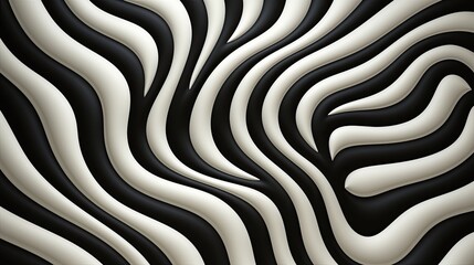 Poster - black and white abstract background optical art illusion