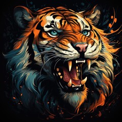 Poster - tiger head vector illustration