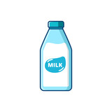 Fototapeta Panele - Bottle of milk vector illustration in cartoon style isolated on white background