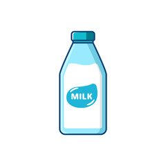 Wall Mural - Bottle of milk vector illustration in cartoon style isolated on white background