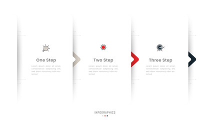 vector infographic label design template with icons and 3 options or steps. can be used for process 