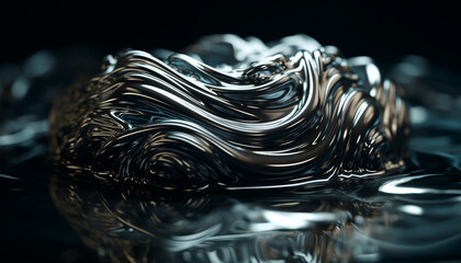 Sticker - Rippled wave pattern reflects nature beauty smoothly generated by AI