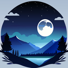 landscape with moon
