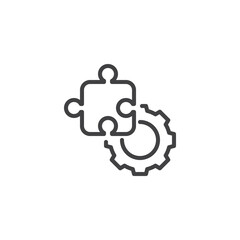 Wall Mural - Business integration line icon