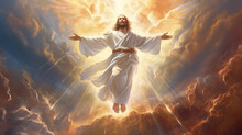 Image Of Jesus Christ In Heaven , Created With Generative Ai Technology