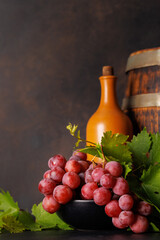 Wall Mural - Wine bottle and grapes