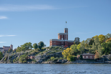 Wall Mural - beautiful historical Kastellet citadel on islet Kastellholmen in central Stockholm Sweden