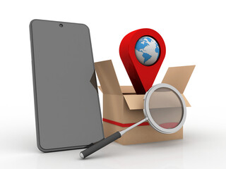 Fototapete - 3d illustration mobile GPS navigation concept
