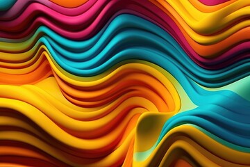 Poster - Abstract colorful background with ripples. Generative AI
