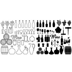 Wall Mural - Wine icon vector set. Winemaking illustration sign collection. Wine house symbol or logo.