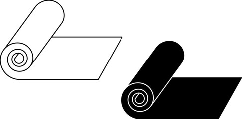 outline silhouette carpet roll icon