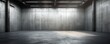 Website slide backdrop empty dark gray industrial concrete scene with floor and back wall and light rays Generative AI
