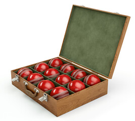 Wall Mural - Cricket Balls In Display Box