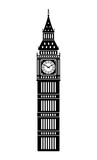Fototapeta Big Ben - Big ben - UK, London / World famous buildings  illustration / png