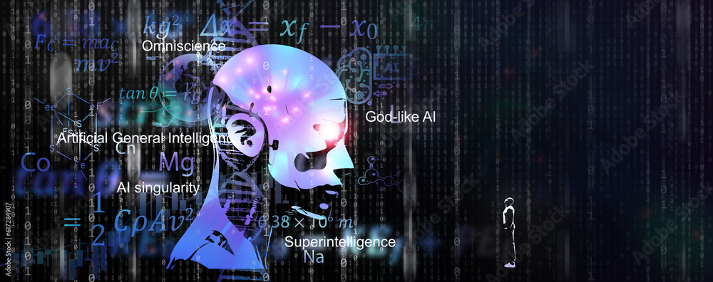 Artificial General Intelligence, AGI concept. AI can learn and solve ...