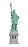 Fototapeta Dziecięca - Statue of liberty - USA, New York / World famous buildings illustration / png