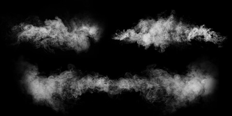 Wall Mural - Smoke over black background. Fog or steam texture.