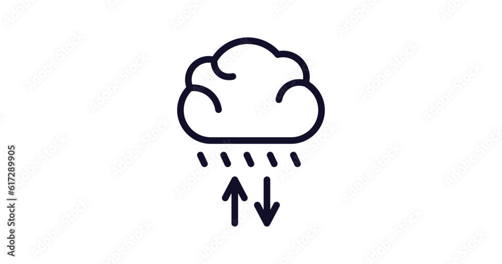 convergence icon. Thin line convergence icon from weather collection. Outline vector isolated on white background. Editable convergence symbol can be used web and mobile