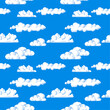 Cloudy sky, pixelated cloudscape of nature vector