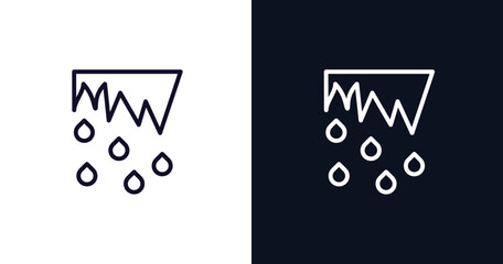 Poster - thaw icon. Thin line thaw icon from weather collection. Outline vector isolated on dark blue and white background. Editable thaw symbol can be used web and mobile